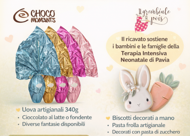 Uova di Pasqua Solidali a Pavia – Sostieni Aiutami a Crescere 🐣💛